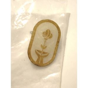 Antique Art Deco 20s 30s flower gold Brosche pin